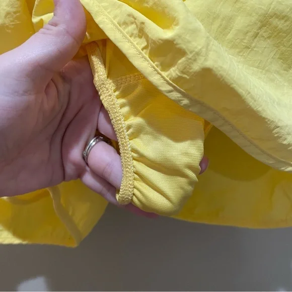 Zenana Windbreak Gym Running Shorts Smocked Waistband Yellow Size Small - Picture 6 of 8